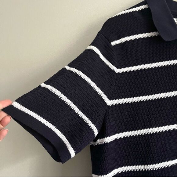 Old Navy Men’s Short Sleeve Sweater Button Polo Navy Stripe XXL Tall, NWOT - Picture 4 of 7